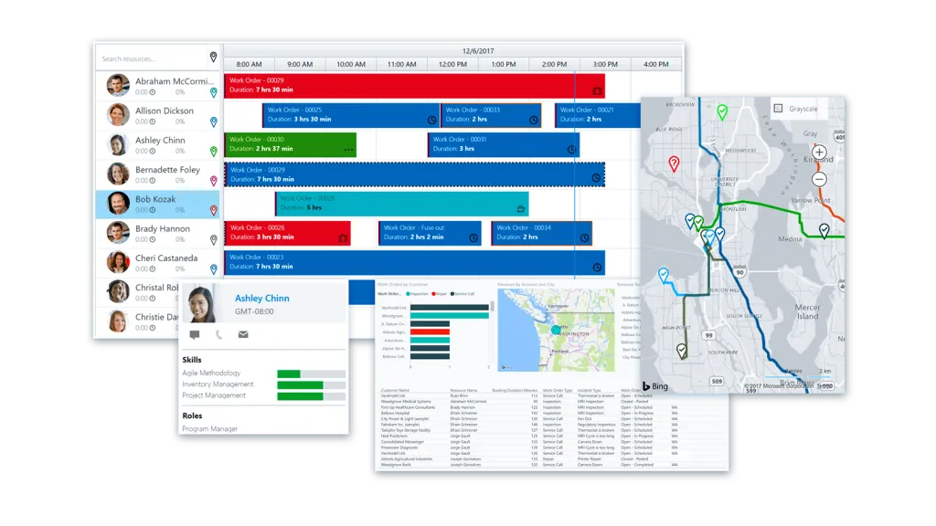 Ejemplo de la interfaz de Dynamics 365 for Fiel Service