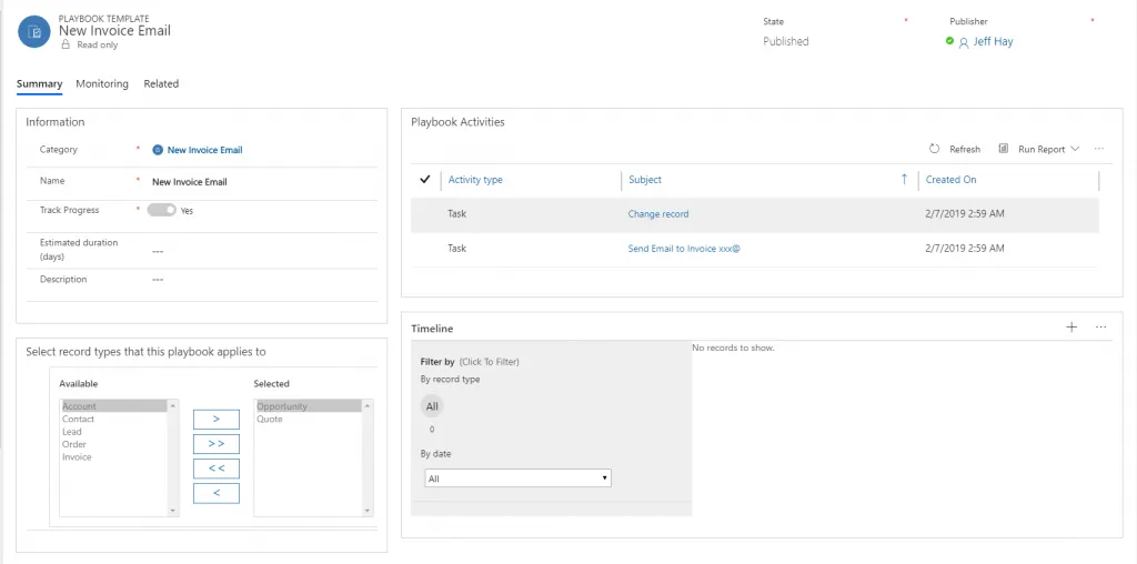 Interfaz de Dynamics 365 for Sales