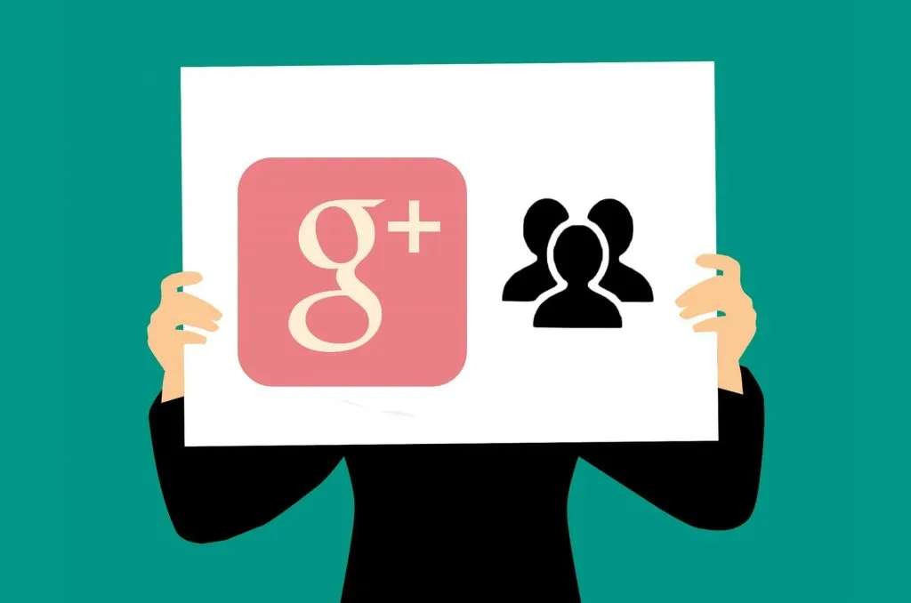 Logo Google+ en pancarta
