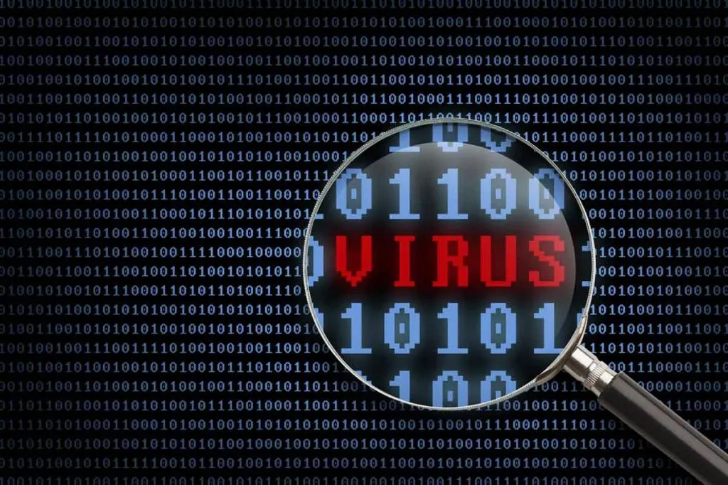 Virus en pantalla.